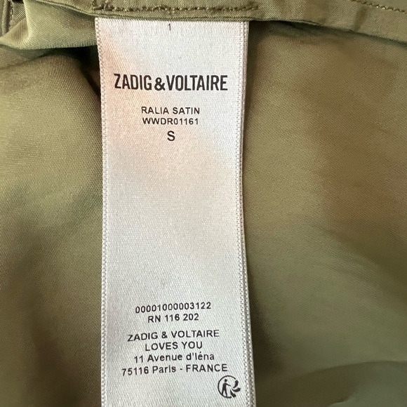 Zadig & Voltaire | Lightweight Satin Wrap Skirt Ralia Midi Dress Bronze | S - Picture 14 of 16